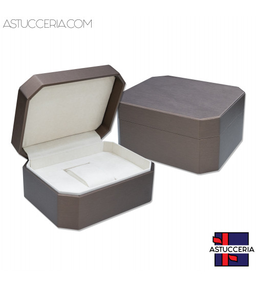 Astuccio Per Orologi Linea DAY 180x140x80mm 2 pezzi Con Custodia Similpelle Marrone