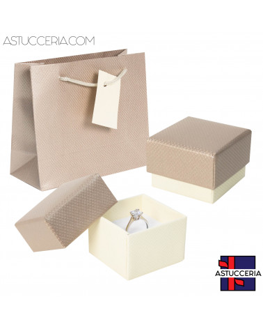 Astuccio In Cartoncino Linea BRINDISI  55x55x40mm 24 pezzi + Shopper Rose'