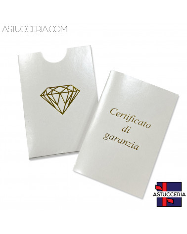 Certificato Di Garanzia Per Gioielli Libretto Con Custodia 58x80mm 50 pezzi Bianco Perlato