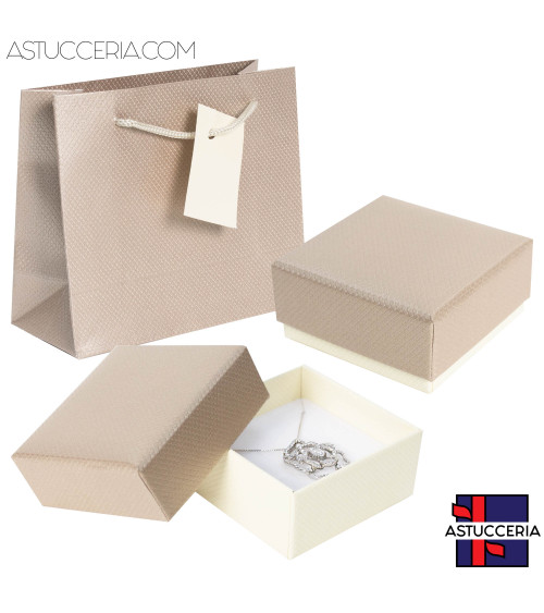Astuccio In Cartoncino Linea BRINDISI 75x75x40mm 12 pezzi Shopper Rose
