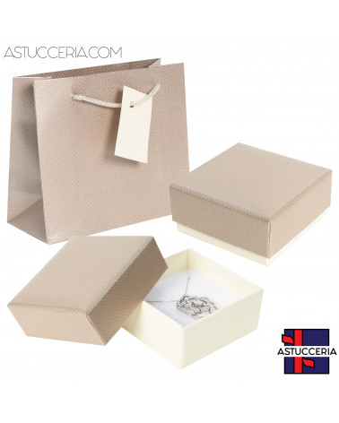 Astuccio In Cartoncino Linea BRINDISI  75x75x40mm 12 pezzi + Shopper Rose'