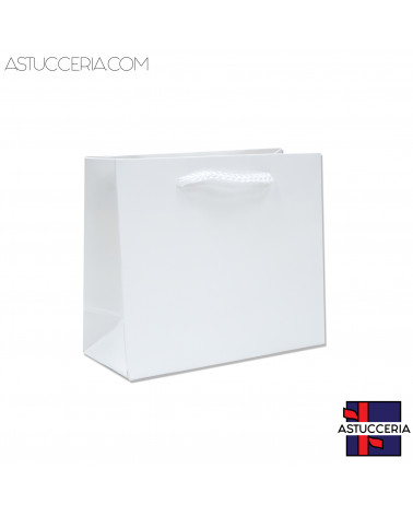 Busta Shopper Di Carta Linea CARRARA 14x12x6cm 12 pezzi Bianco