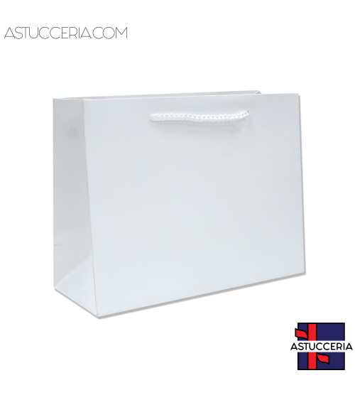 Busta Shopper Di Carta Linea CARRARA 20x15x8cm 12 pezzi Bianco