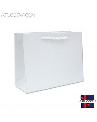Busta Shopper Di Carta Linea CARRARA 20x15x8cm 12 pezzi Bianco
