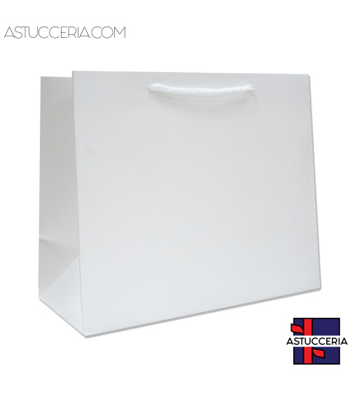 Busta Shopper Di Carta Linea CARRARA 26x22x12,5cm 12 pezzi Bianco