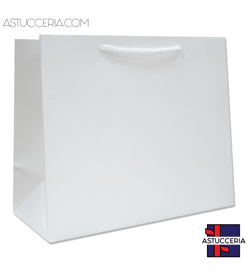 Busta Shopper Di Carta Linea CARRARA 31x26x12cm 12 pezzi Bianco