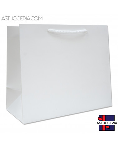 Busta Shopper Di Carta Linea CARRARA 31x26x12cm 12 pezzi Bianco