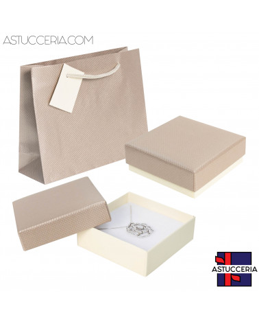 Astuccio In Cartoncino Linea BRINDISI  90x90x35mm 12 pezzi + Shopper Rose'