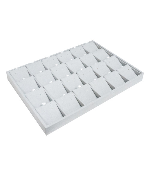 Vassoio Per Gioielli Linea CLASSICO 35x24x3cm 24 Collane Alcantara Grigio