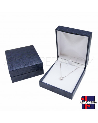 Astucci Per Gioielli Linea ROMA 70x100x32mm 12 pezzi Collana Blu
