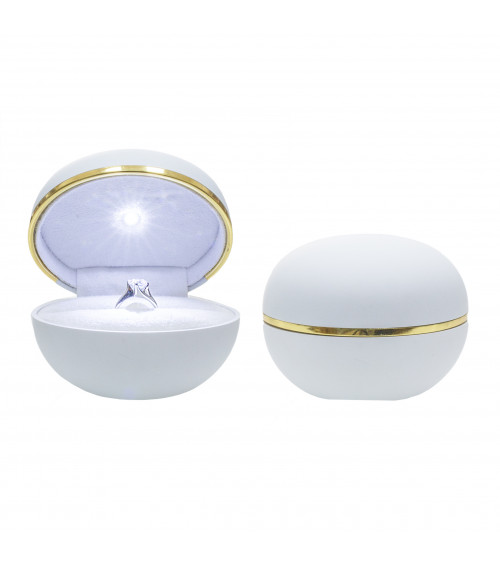 Astucci Per Gioielli Con Luce Linea SEOUL 6 pezzi Anello Bianco Dorato