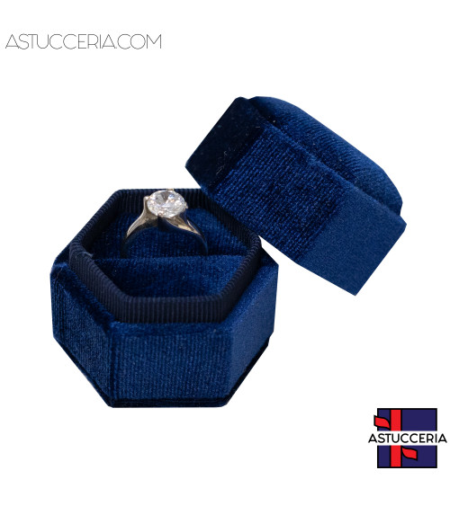 Astucci Per Gioielli Linea BON BON 50x43x50mm 12 pezzi Anello Blu