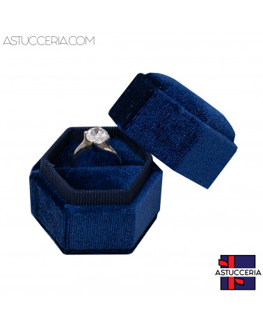 Astucci Per Gioielli Linea BON BON 50x43x50mm 12 pezzi Anello Blu