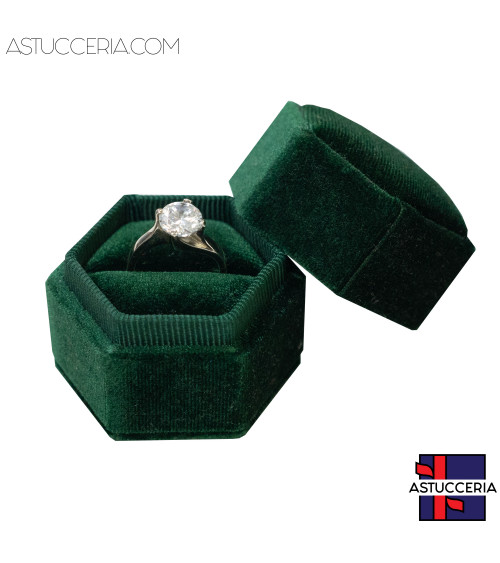 Astucci Per Gioielli Linea BON BON 50x43x50mm 12 pezzi Anello Verde Smeraldo