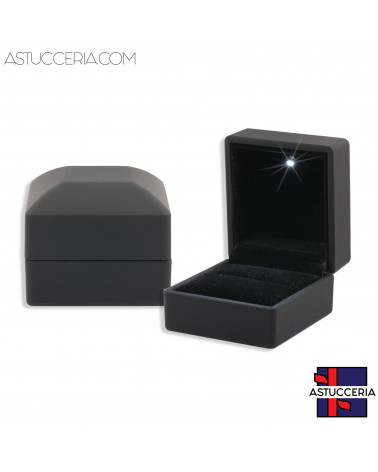 Astucci Per Gioielli Con Luce Linea TOLEDO 6x6,5x5cm 6 pezzi Anello Nero