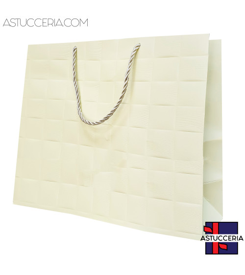 Busta Shopper Di Carta Linea LONDRA 31x26x12cm 12 pezzi Beige
