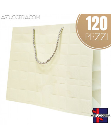 Busta Shopper Di Carta Linea LONDRA 31x26x12cm 240 pezzi Beige LOTTO STOCK