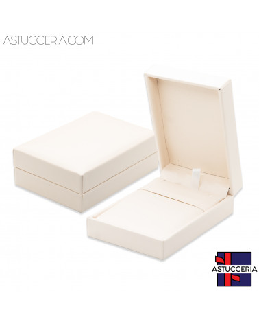 Astucci Per Gioielli Linea SIRACUSA  70x100x32mm 12 pezzi Collana Similpelle Beige