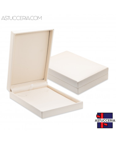 Astucci Per Gioielli Linea SIRACUSA 110x157x34mm 6 pezzi Collana Similpelle Beige