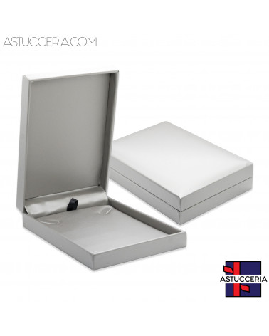 Astucci Per Gioielli Linea SIRACUSA 110x157x34mm 6 pezzi Collana Similpelle Grigio Argento