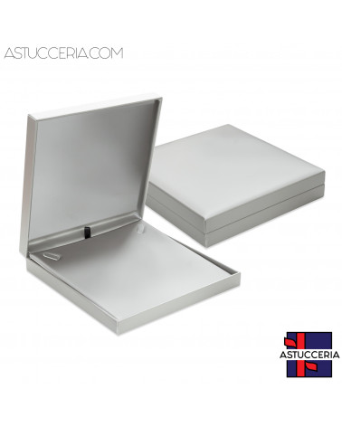 Astucci Per Gioielli Linea SIRACUSA 190x190x38mm 6 pezzi Collana Similpelle Grigio Argento