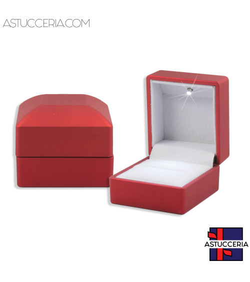 Astucci Per Gioielli Con Luce Linea TOLEDO 6x6,5x5cm 6 pezzi Anello Rosso