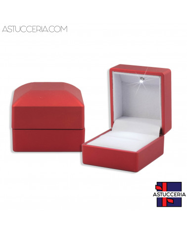 Astucci Per Gioielli Con Luce Linea TOLEDO 6x6,5x5cm 6 pezzi Anello Rosso