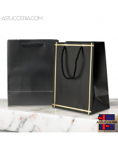 Busta Shopper Di Carta Linea MOSCA 18x23x10cm 12 pezzi Nero