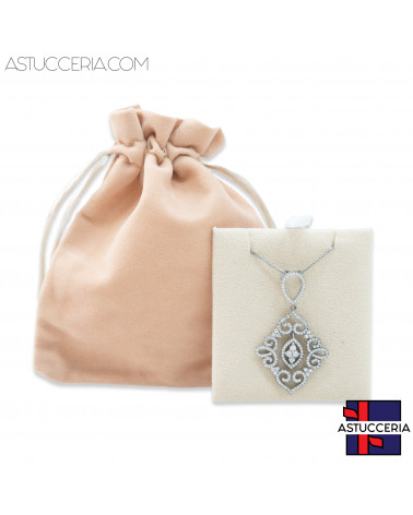 Sacchetti Regalo Di Velluto Doppio Laccio Con Pattina 10x12cm 20pz Beige