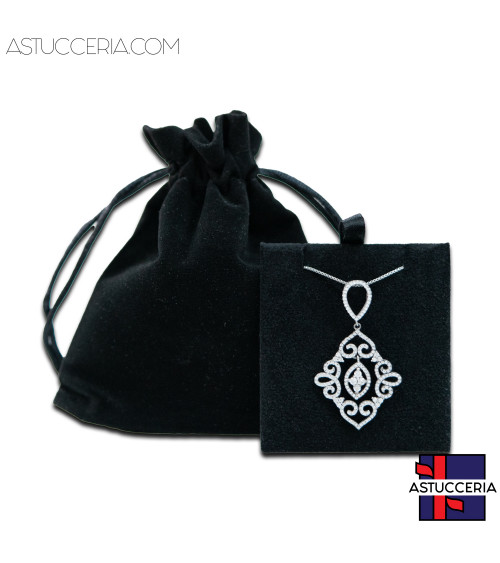 Sacchetti Regalo Di Velluto Doppio Laccio Con Pattina 10x12cm 20pz Nero