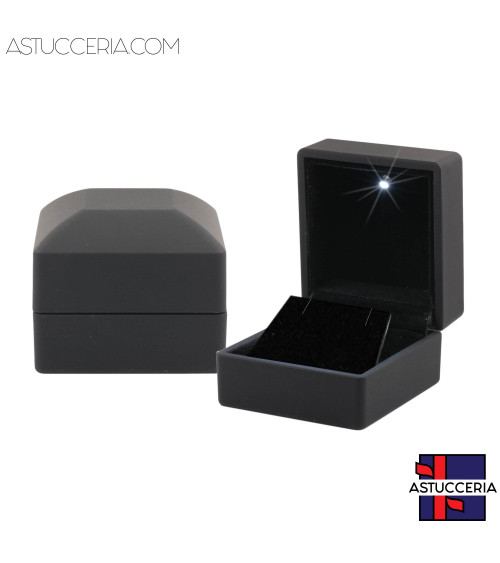Astucci Per Gioielli Con Luce Linea TOLEDO 6x6,5x5cm 6 pezzi Orecchini Nero