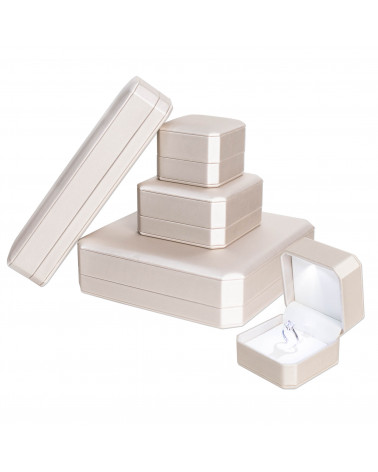 Astucci Per Gioielli Con Luce Linea TIVOLI 230x55x46mm Bracciale 4 pezzi Beige Cipria