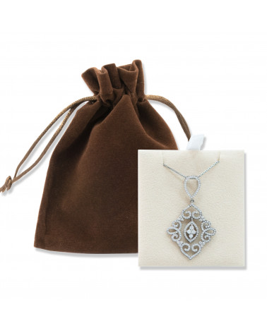 Sacchetti Regalo Di Velluto Doppio Laccio Con Pattina 10x12cm 20pz Marrone