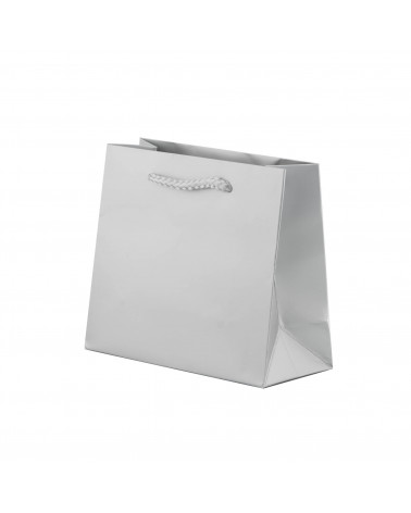 Busta Shopper Di Carta Linea CARRARA 14x12x6cm 12 pezzi Grigio Argento