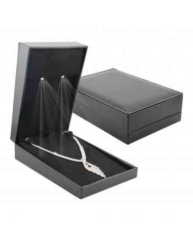 Astucci Per Gioielli Con Luce Linea MODENA 110x158x41mm Collana 6 pezzi Nero