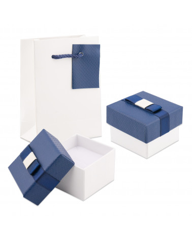 Astuccio In Cartoncino Linea CORTINA  50x50x35mm 24 pezzi Shopper Abbinata Blu