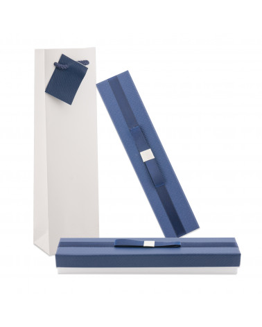 Astuccio In Cartoncino Linea CORTINA 215x45x25mm 12 pezzi Shopper Abbinata Blu