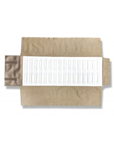 Rotolo Porta Gioielli Linea AURA 83x25cm Anelli 1 pezzo Bronzo + Bianco