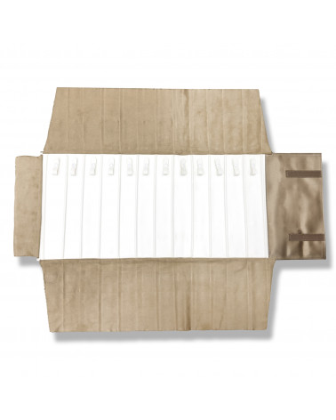 Rotolo Porta Gioielli Linea AURA 83x30cm Collane 1 pezzo Bronzo + Bianco