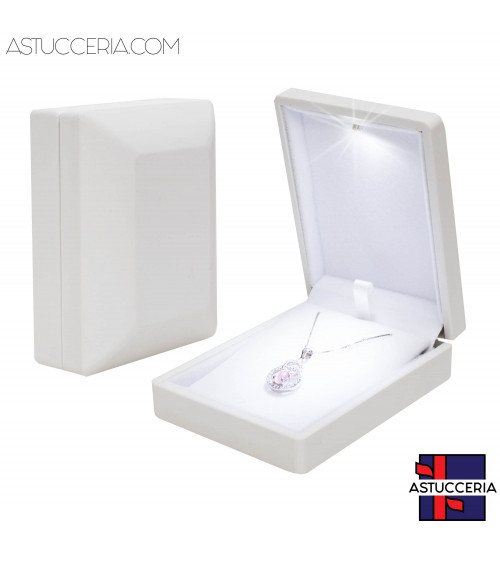 Astucci Per Gioielli Con Luce Linea TOLEDO 7x9x3,5cm 6 pezzi Pendente Bianco