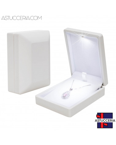 Astucci Per Gioielli Con Luce Linea TOLEDO 7x9x3,5cm 6 pezzi Pendente Bianco