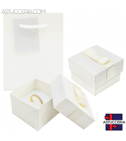 Astuccio In Cartoncino Linea VERONA 50x50x35mm 24 pezzi Shopper Abbinata Bianco