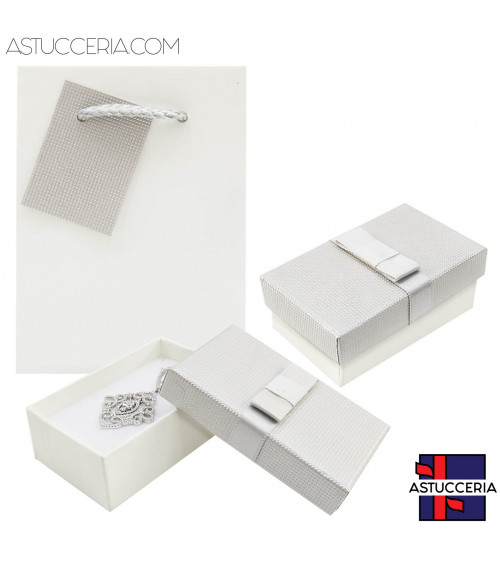 Astuccio In Cartoncino Linea VERONA 50x80x30mm 24 pezzi Shopper Abbinata Argento