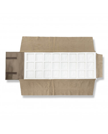 Rotolo Porta Gioielli Linea AURA 83x25cm Riquadri Grandi 6.4x6,4cm 1 pezzo Bronzo + Bianco