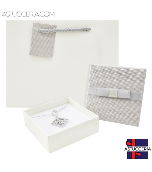 Astuccio In Cartoncino Linea VERONA 75x75x35mm 24 pezzi Shopper Abbinata Argento