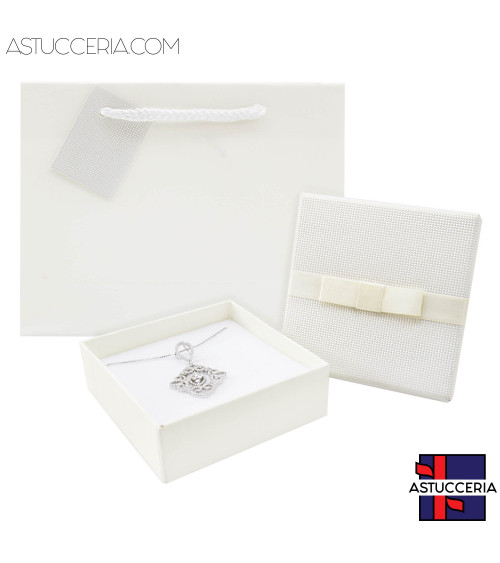 Astuccio In Cartoncino Linea VERONA 90x90x30mm 24 pezzi Shopper Abbinata Bianco