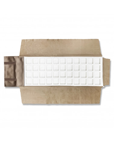 Rotolo Porta Gioielli Linea AURA 83x25cm Riquadri Piccoli 4.5x4.5cm 1 pezzo Bronzo + Bianco