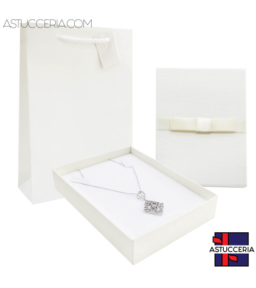 Astuccio In Cartoncino Linea VERONA 130x180x38mm 12 pezzi Shopper Abbinata Bianco