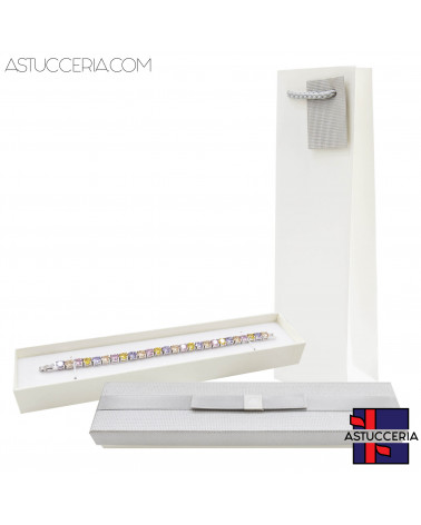 Astuccio In Cartoncino Linea VERONA 215x45x25mm 12 pezzi Shopper Abbinata Argento