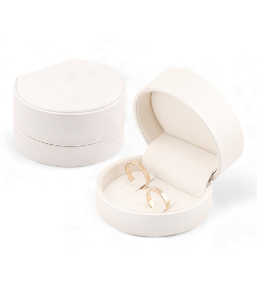 Astucci Per Gioielli Linea AMALFI 80x70x45mm Fedi 6 pezzi Similpelle Fibra Bianco